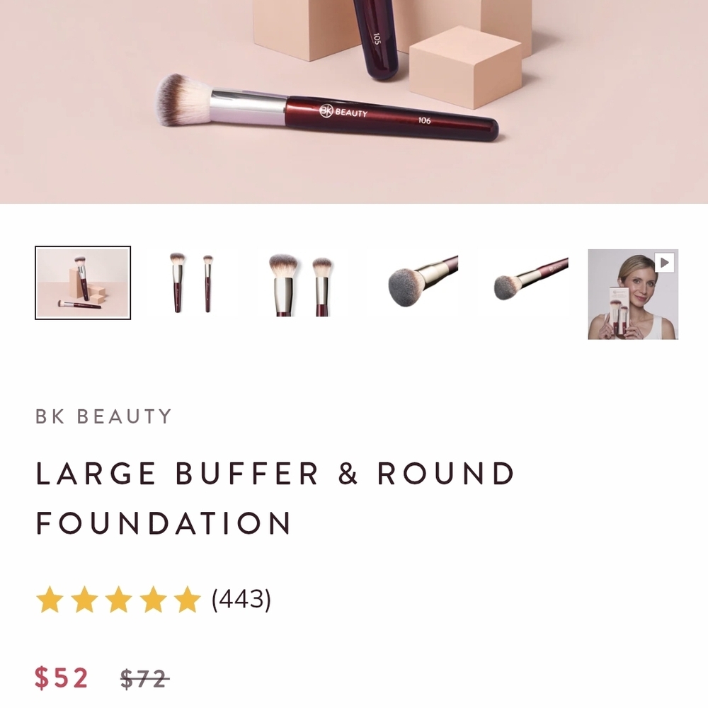 BK Beauty Burgundy Foundation Brushes